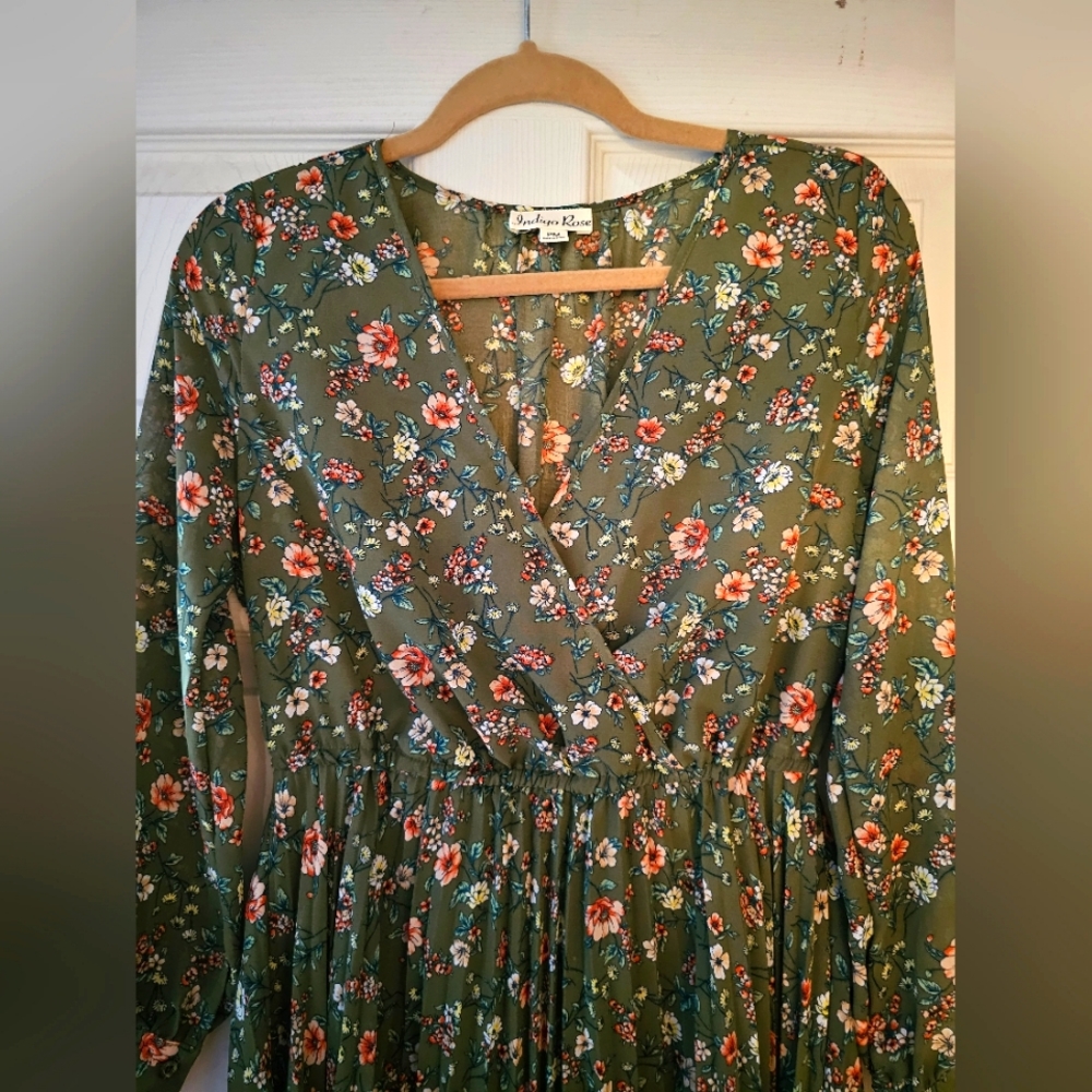 Green Floral Maxi Dress